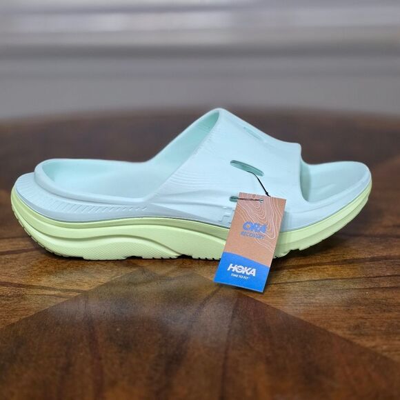 Hoka Ora Recovery Slide 3 Sandals Aqua Breeze Celery Green Women's 11 Clifton LE - Picture 10 of 14